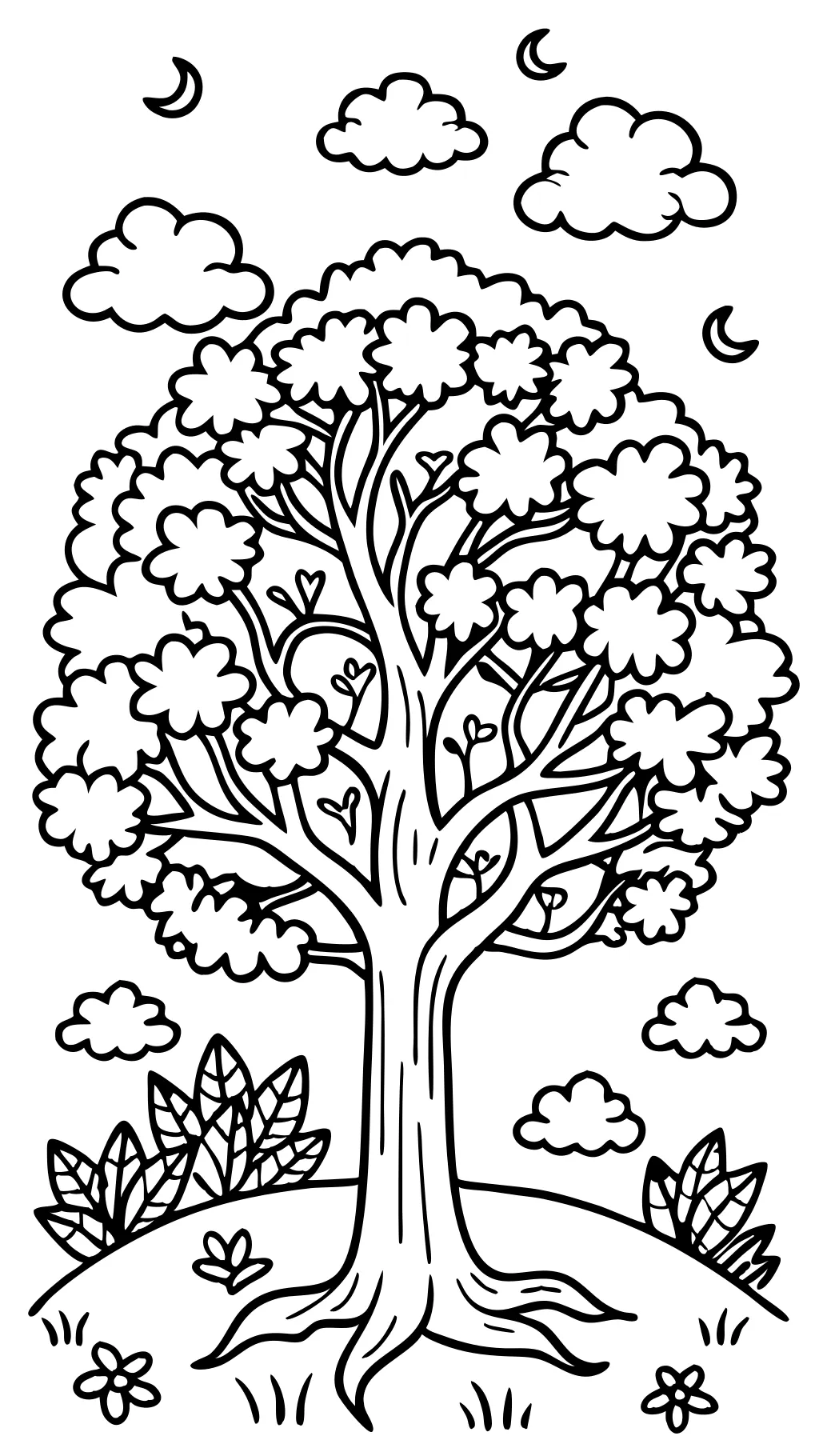 coloring page of a tree